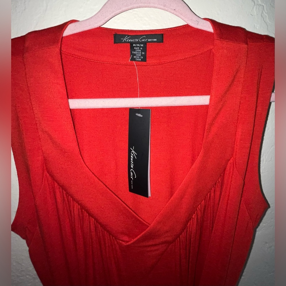 Kenneth Cole New York Red Sleeveless Midi Dress - Picture 3 of 6